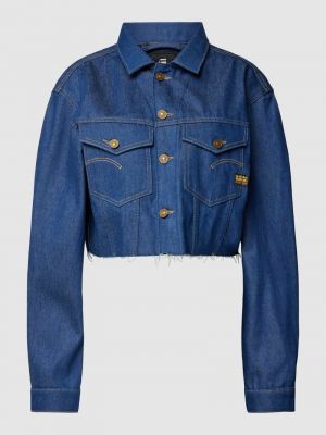 Niebieska kurtka jeansowa oversize w gwiazdy G-star Raw