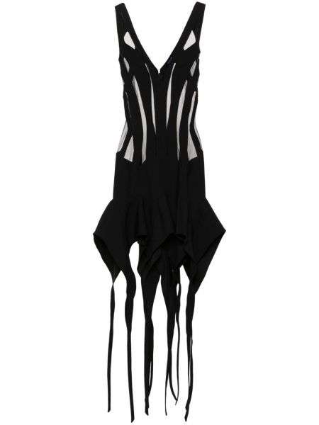Κοκτέιλ φόρεμα με διαφανεια Mugler μαύρο
