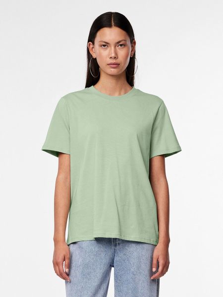 Camiseta manga corta de cuello redondo Pieces verde