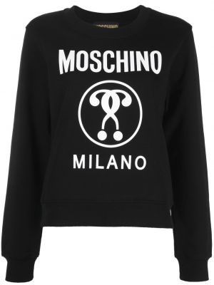 Trykt bomull sweatshirt Moschino svart