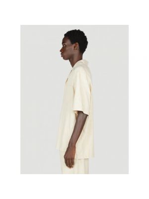 Camisa de algodón de tejido jacquard Versace beige