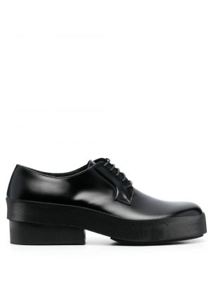Csipkés bőr fűzős derby cipő Raf Simons fekete