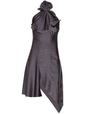 Asymetrické koktejlové šaty Coperni šedé
