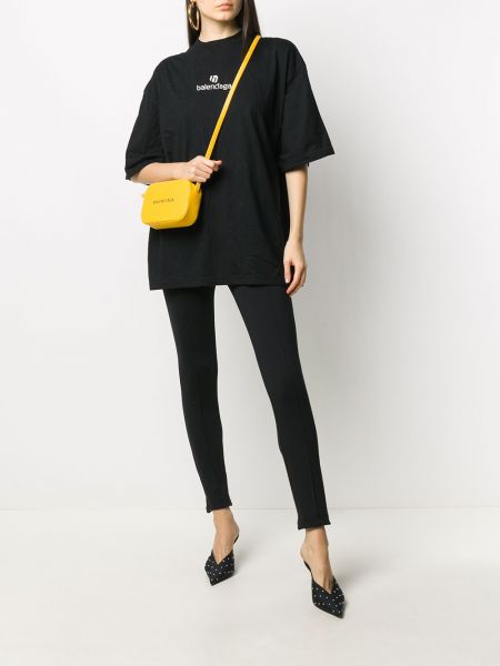 Camiseta con bordado oversized Balenciaga negro