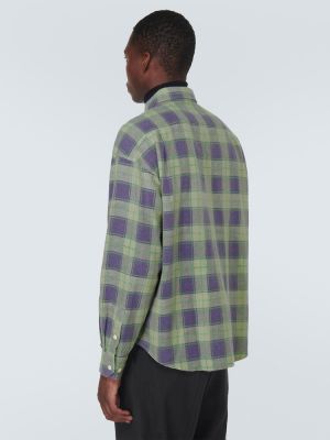 Chemise en coton à carreaux Visvim vert
