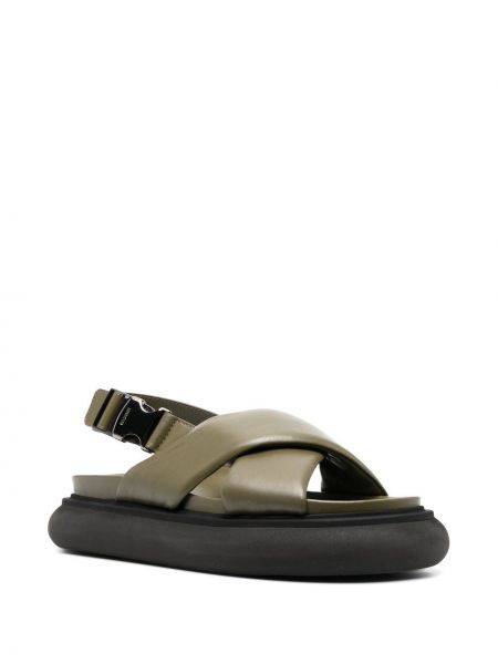 Kožené sandály Moncler zelené