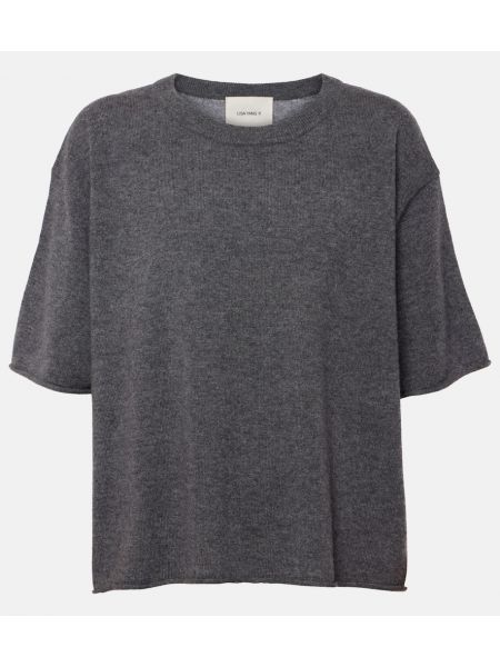 Camiseta de cachemir de punto con estampado de cachemira Lisa Yang gris
