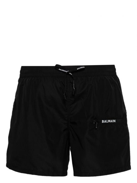 Shorts à imprimé Balmain noir