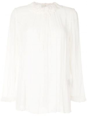 Прозрачна копринена блуза Undercover бяло