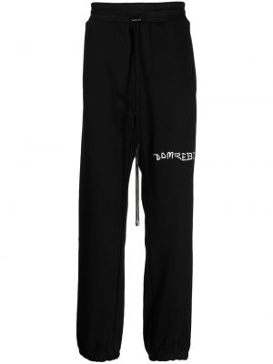 Černé bavlněné sportovní kalhoty s potiskem Domrebel