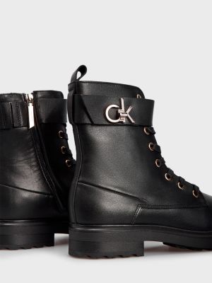 Кожаные ботинки Calvin Klein черные