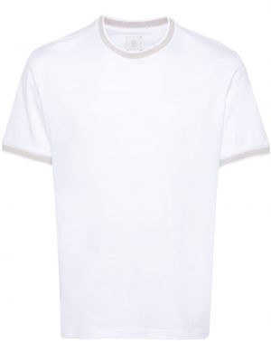Ριγέ μπλούζα Eleventy λευκό