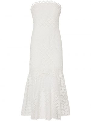 Krajkové večerní šaty na zip z polyesteru Milly - bílá
