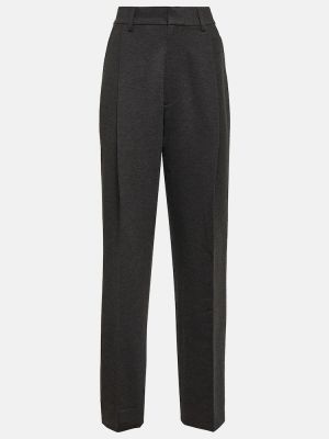 Pantalones rectos plisados Victoria Beckham gris