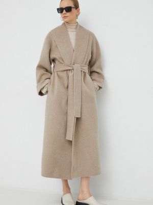 Бежевое шерстяное пальто By Malene Birger