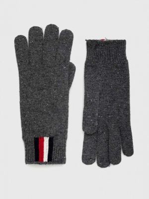 Шерстяные перчатки Tommy Hilfiger серые