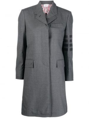 Pruhovaný vlnený kabát Thom Browne sivá