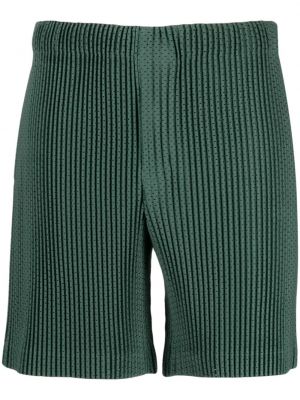 Pantaloni scurți plasă plisate Homme Plisse Issey Miyake verde