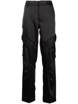 Σατέν παντελόνι με ίσιο πόδι Dondup μαύρο