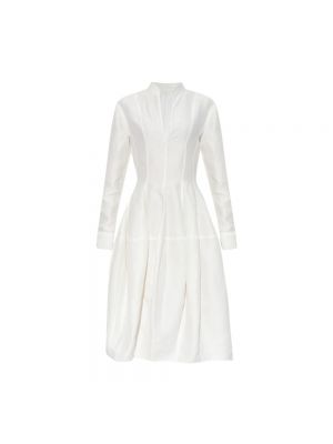 Sukienka koszulowa Bottega Veneta biała