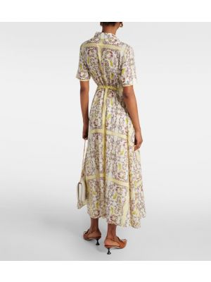 Pamučna midi haljina s printom Tory Burch