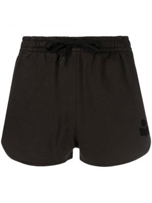 Shorts aus baumwoll mit print Marant Etoile schwarz