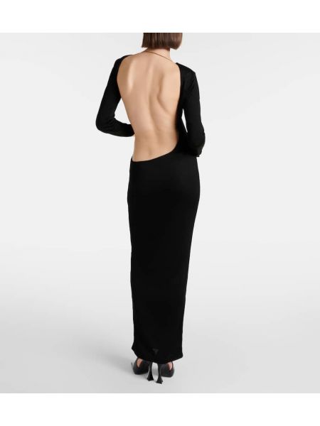 Jersey hosszú ruha Saint Laurent fekete