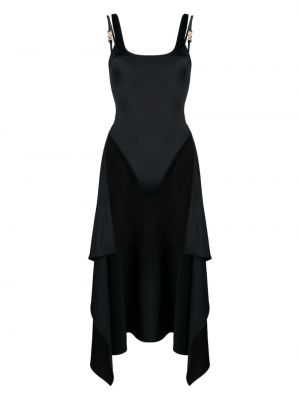 Midi šaty bez rukávov Versace čierna