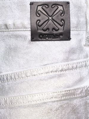 Bavlnené džínsy Off-white strieborná