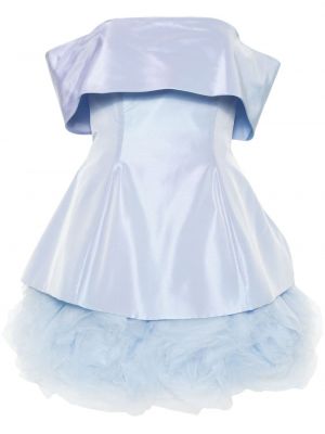 Sukienka mini w kwiatki Ana Radu niebieska