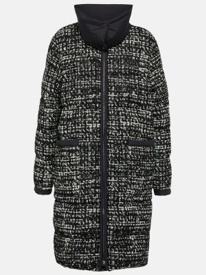 Пухено палто от туид Moncler