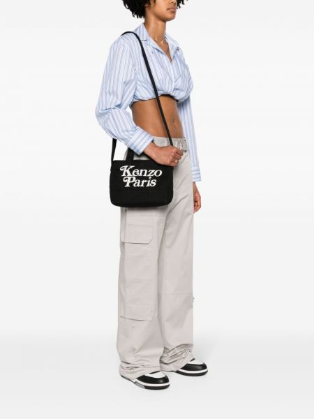 Shopper kabelka s potiskem Kenzo černá