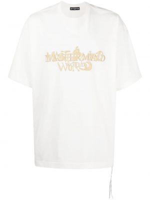 T-shirt en coton à imprimé Mastermind World blanc