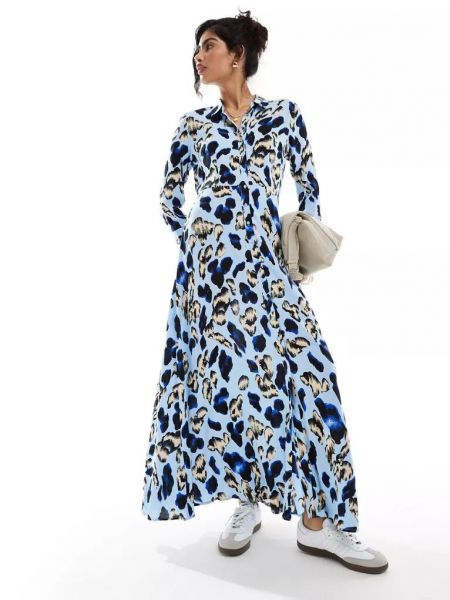 Леопардовое длинное платье Y.a.s. синее