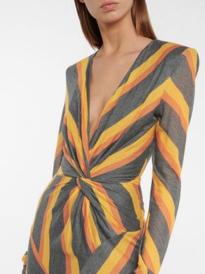 Pruhované midi šaty jersey Philosophy Di Lorenzo Serafini oranžové