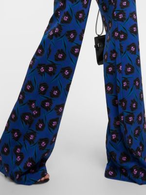 Kvetinové rovné nohavice s vysokým pásom Diane Von Furstenberg