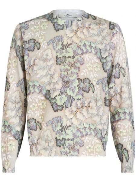 Geblümt sweatshirt mit print mit rundem ausschnitt Etro