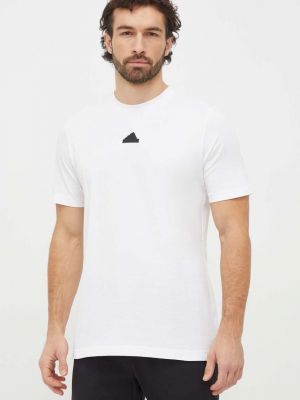 Koszulka bawełniana z nadrukiem Adidas biała