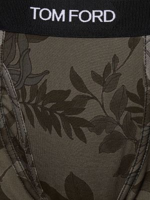 Kvetinové bavlnené boxerky Tom Ford zelená