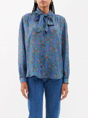 Блузка в цветочек с принтом Blazé Milano синяя