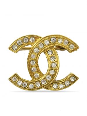 Spilla con cristalli Chanel Pre-owned oro