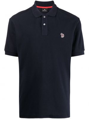 Slim fit poloskjorte med sebratrykk Ps Paul Smith blå