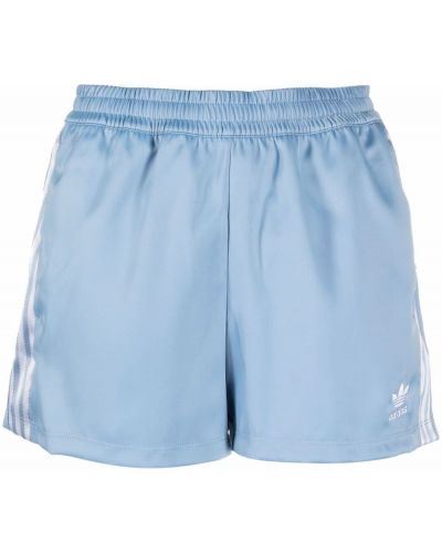 Pantalones cortos deportivos de raso de raso Adidas azul