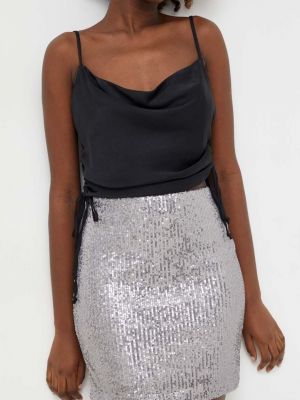 Mini sukně Answear Lab stříbrné