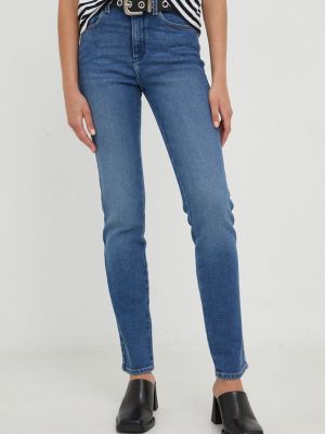 Slim fit skinny džíny s vysokým pasem Wrangler modré