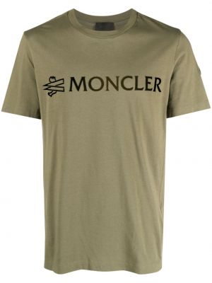Pamut póló nyomtatás Moncler zöld