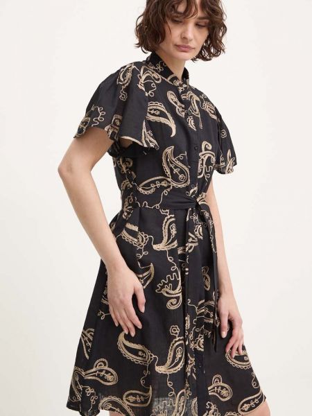 Pamučna haljina na naramenice Answear Lab crna