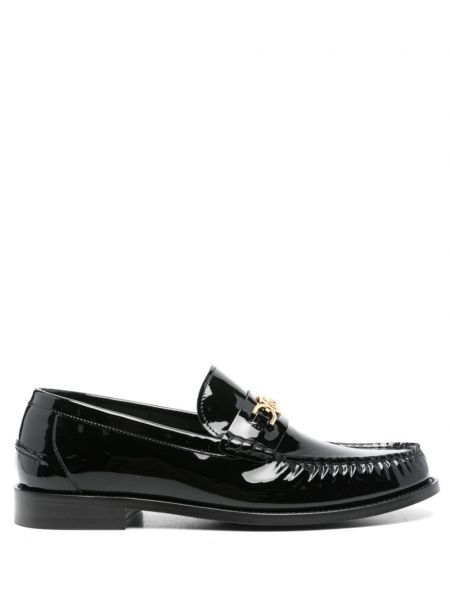 Kožené loafersy Versace čierna