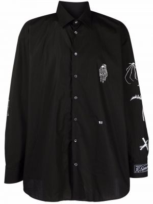 Camisa con bordado Raf Simons negro