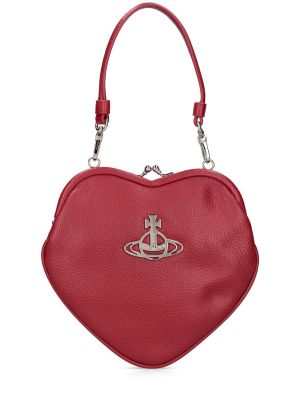 Kožená taška z ekologickej kože so srdiečkami Vivienne Westwood červená